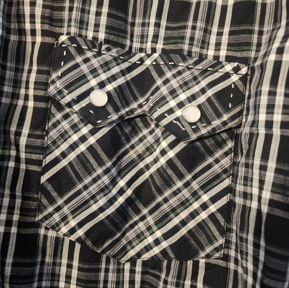 Mens black and white western shirt - Picture 3 of 5
